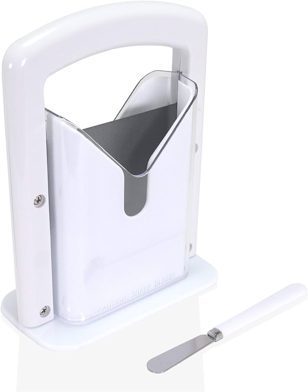 Gavanto Bagel Guillotine Slicer - Quick and Safe [Stainless Steel] Bagel Slicer Complete with Butter Spreader