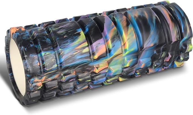 Foam Roller, POTOK 13 Inch Muscle Roller for Deep Tissue Muscle Massage and Recovery, Multicolor Foam Roller for Back, Body, Legs (Grey-Pink)