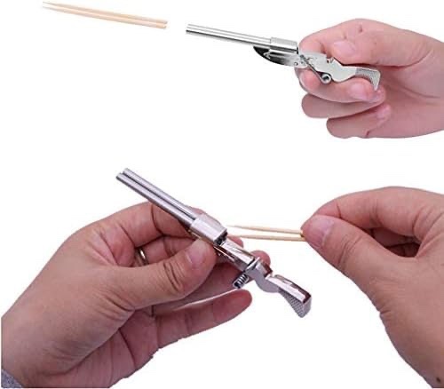 Mini Toothpick Gun Mini Shotgun Toy Minigun Outdoor Funny Shooting Toys Hunting Toy Decompression Weapontoy Gun Toys (Silver)