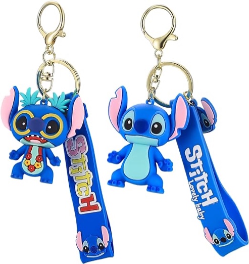 2 Pcs Cute Cartoon Keychain, Anime Keyrings, Key Chains Bracelet for Girls Boys Purse Handbag Backpack Car Keychains