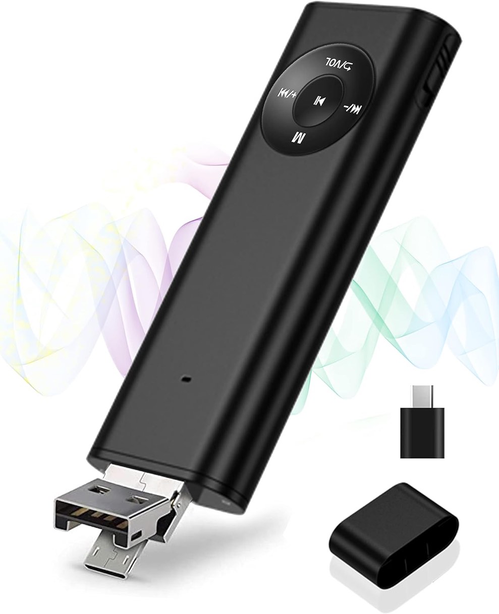 64GB USB Voice Recoreders, 1100 Hours Sound Audio Recorder, Portable Digital Audio Recorder with Noice Reduction,OTG,Back Clip for Lectures,Meetings,Interviews