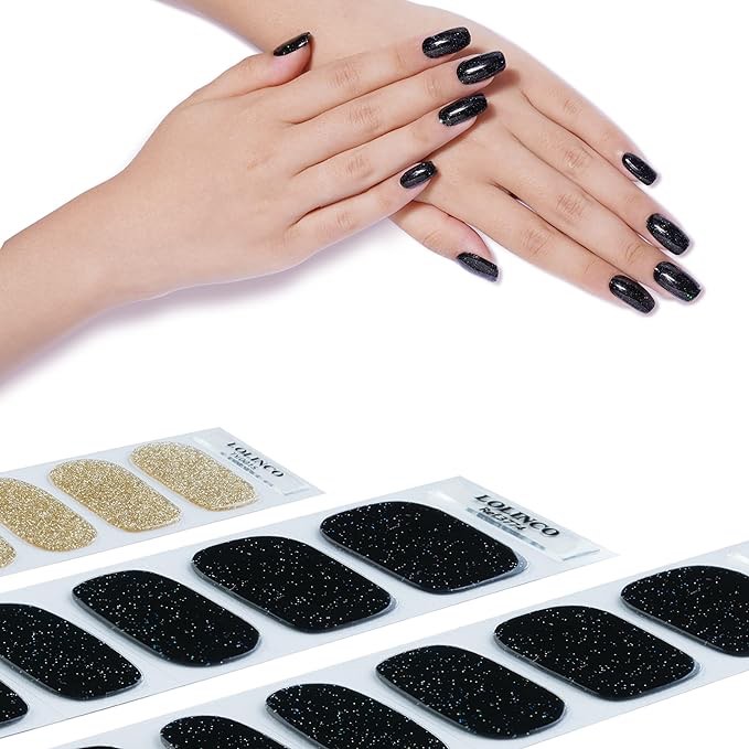 LOLINCO Semi-Cured Gel Nail Strips | Glaze Gel Nails 21 Stickers | Glossy, Durable, Stylish (Buy 2 Get 1 Nail Lamp)