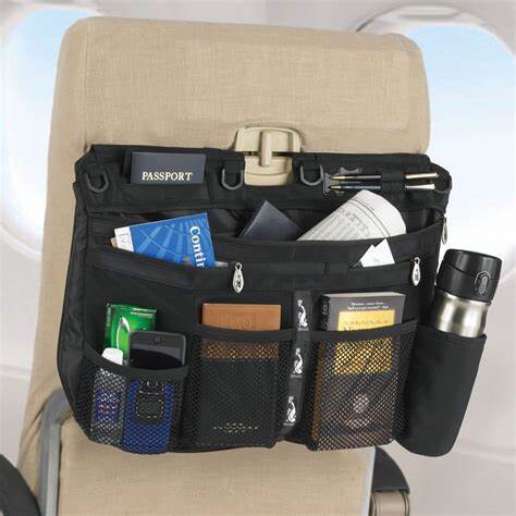 Airplane Seatback Organizer Flight Travel Essentials Seat Back Storage Bag