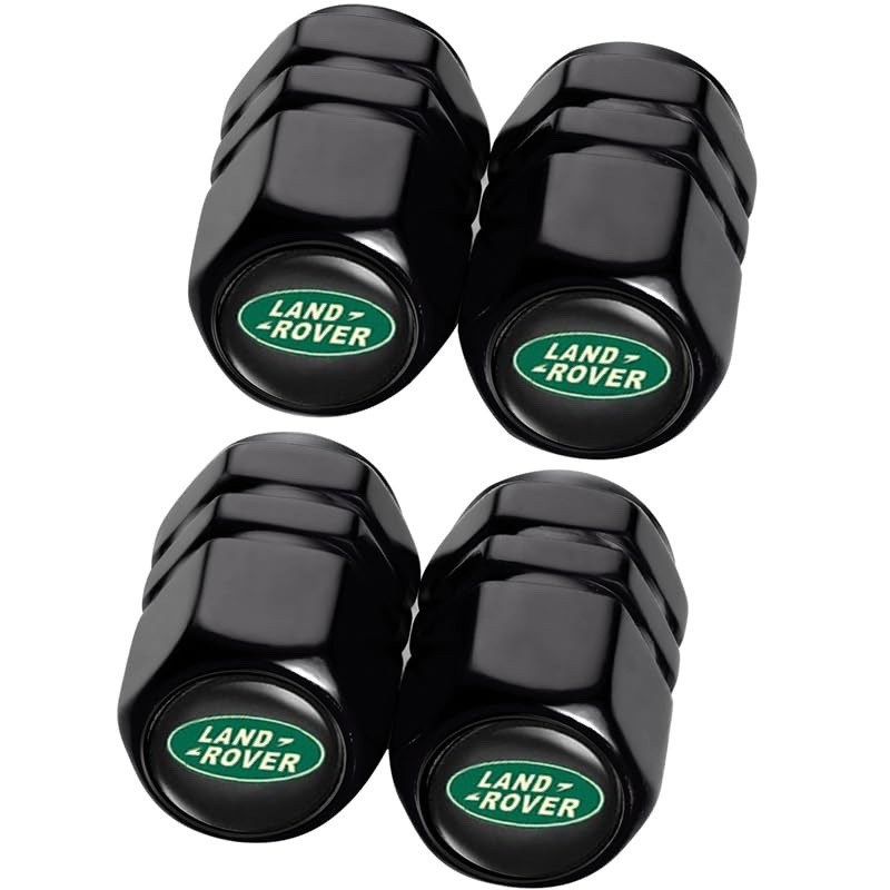Tire Valve Stem Caps Fit for Range Rover Land Rover Accessories, Metal Range Rover Tire Valve Caps, Truck, Bicycle, Motorbike(4 Packs-LR)