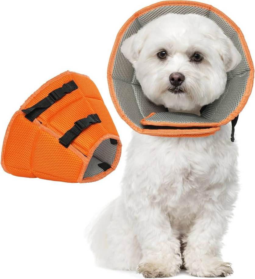 Kuoser Soft Dog Cone Collar After Surgery, Adjustable Dog Recovery Cone Collar, Elizabethan Collar for Dogs Anti-Bite, Breathable Dog Cones for Large Medium Small Dogs Anti-Lick Protective Wound