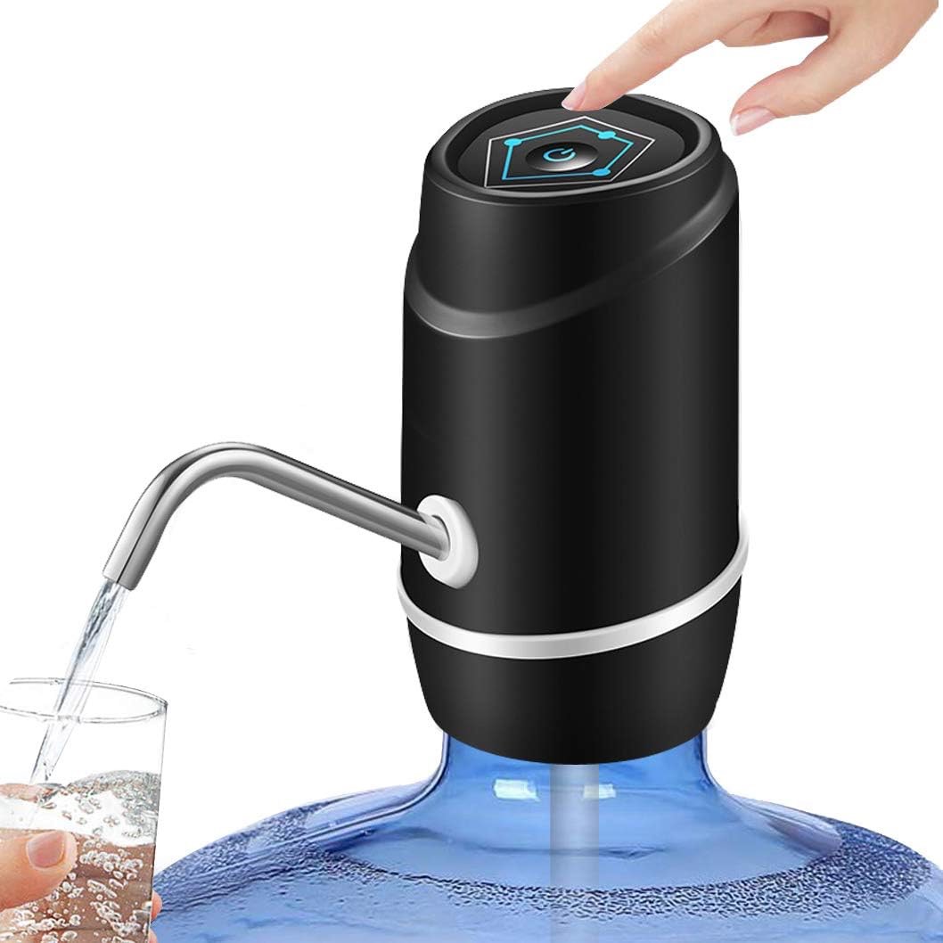 5 Gallon Water Dispenser - Double Twin Engine USB Charging Universal Fit Water Bottle Pump for Drinking Water Portable Automatic Electric Pump for Home Kitchen Office Camping 2-5 Gall