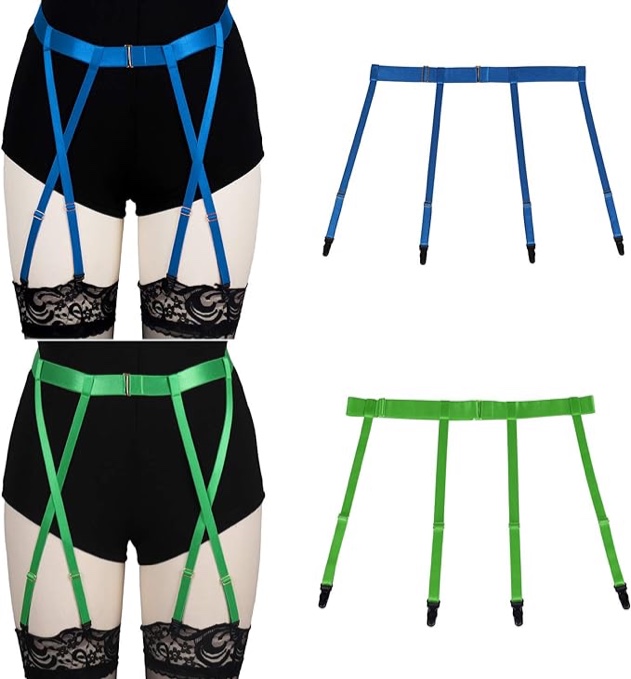 2 Pieces Women's Leg Garter Belts Caged Thigh Harness Body Belt Adjustment Lingerie Straps Harajuku Punk Gothic Fashion Rave