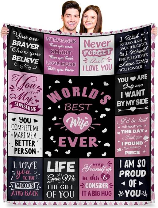 RUAPEHU Gifts for Wife Blanket, Gift for Wife from Husband to My Wife Blanket, on Wife's Birthday, Wedding Anniversary, and Thanksgiving Day?Christmas, New Year, for Wife from Husband 50"x60"