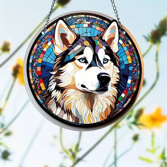 Husky Round Acrylic Ornament holidays Decorations Gift