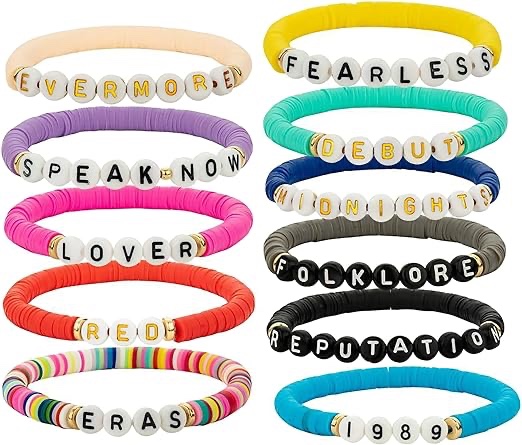 VSIXSN TS Inspired Bracelets Friendship Fans Eras Speak Now Music Lover Anti Hero 1989 Reputation Team Bracelets