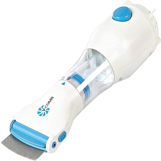 SRI V-Comb - FDA Registered Allergy and Chemical Free Head Lice Treatment - Electric Head Lice Comb - Out Performs Other Head Lice Combs and Lice Shampoo - Removes Lice and Eggs(Pack of One) White