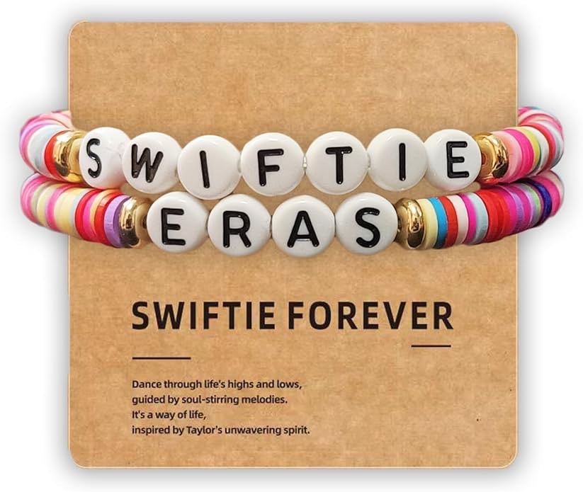ChillOutPal 2 Pieces Taylor Swift Music-Inspired Bracelet Set for Swifties and Swift Lover and Eras Tour (Swiftie Eras)
