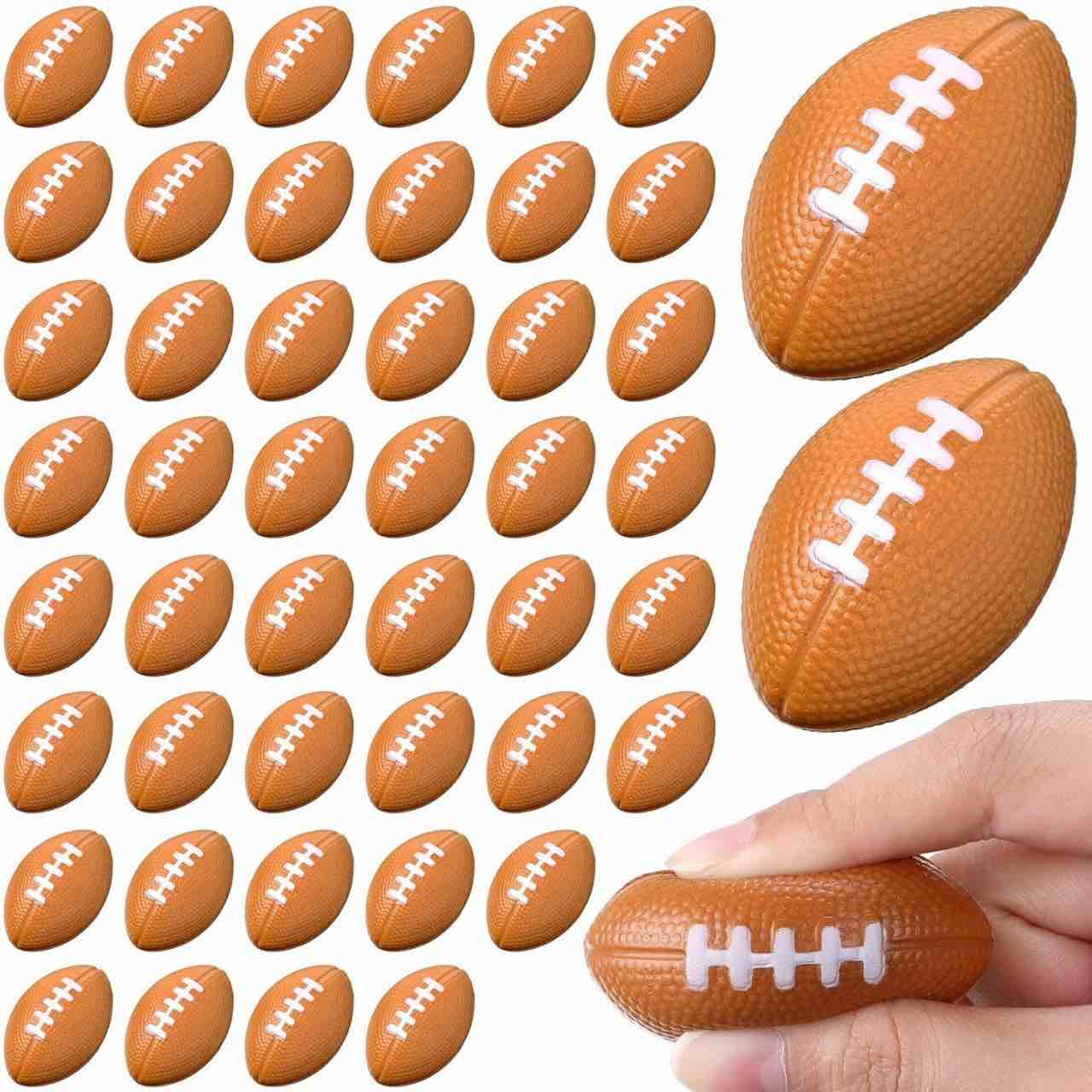 60 Pcs Football Stress Ball Bulk, 2.2'' Mini Football, Foam Football Toys, Small Football Party Favors for Football Birthday Party Decorations Accessories Sports Football Games Supplies Easter Gifts