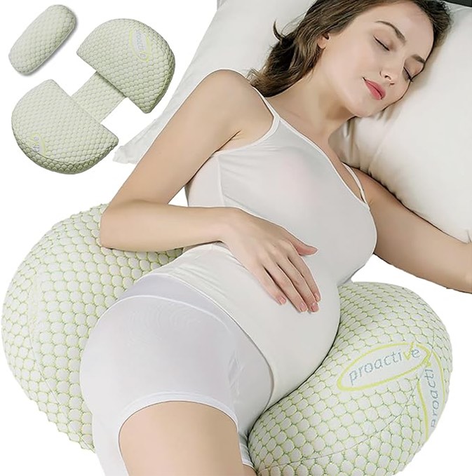 Removable and Adjustable Pregnancy Pillows for Sleeping, Double Wedge Maternity Pillow to Support Back, Waist, Belly