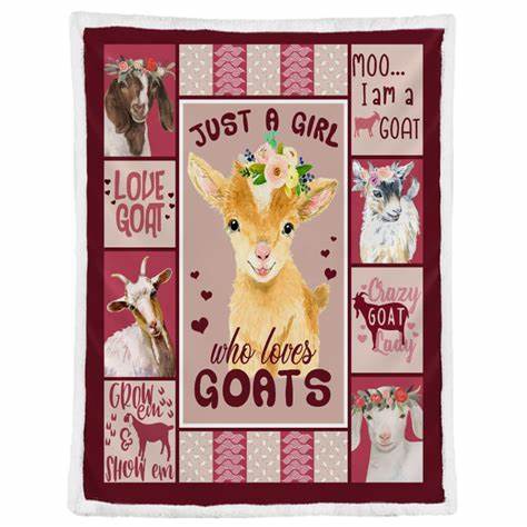 Goat Blanket Cute Goat Throw Blanket Just a Girl Who Loves Goats Blanket Gifts for Girls Boys Kids Warm Soft Plush Fleece Blanket Lightweight Flannel Couch Sofa Bedding Blanket 40"X50"