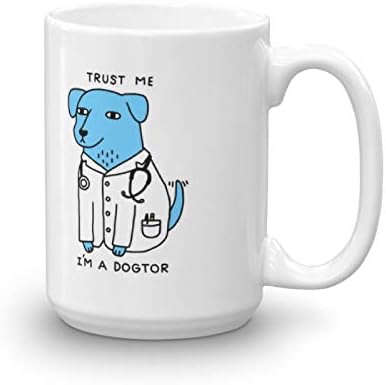 APASIN Trust me. I'm a dogtor funny coffee mug - Cute Dog Doctor - Gift for Men & Women - Fun & Unique Office Cup - Novelty Birthday Idea For Friends, Mom, Dad, Husband, Wife, Coworkers (15oz)
