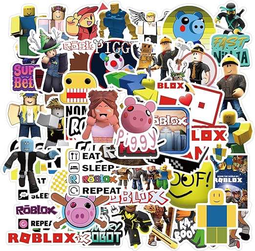 Video Game blox Stickers 100pcs Laptop Waterproof Vinyl Stickers for Kids Teens Adults (Ro-blox)
