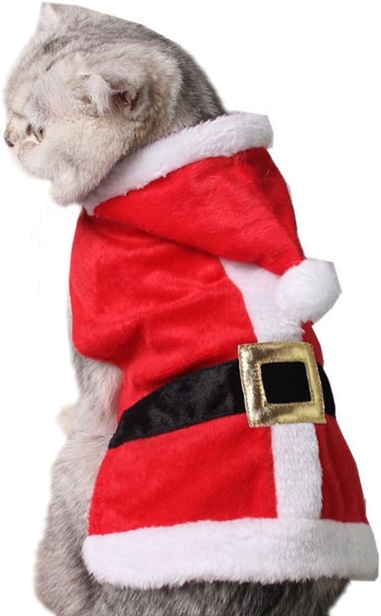 Bolbove Pet Christmas Santa Claus Suit Costume with Hat for Cats Puppies