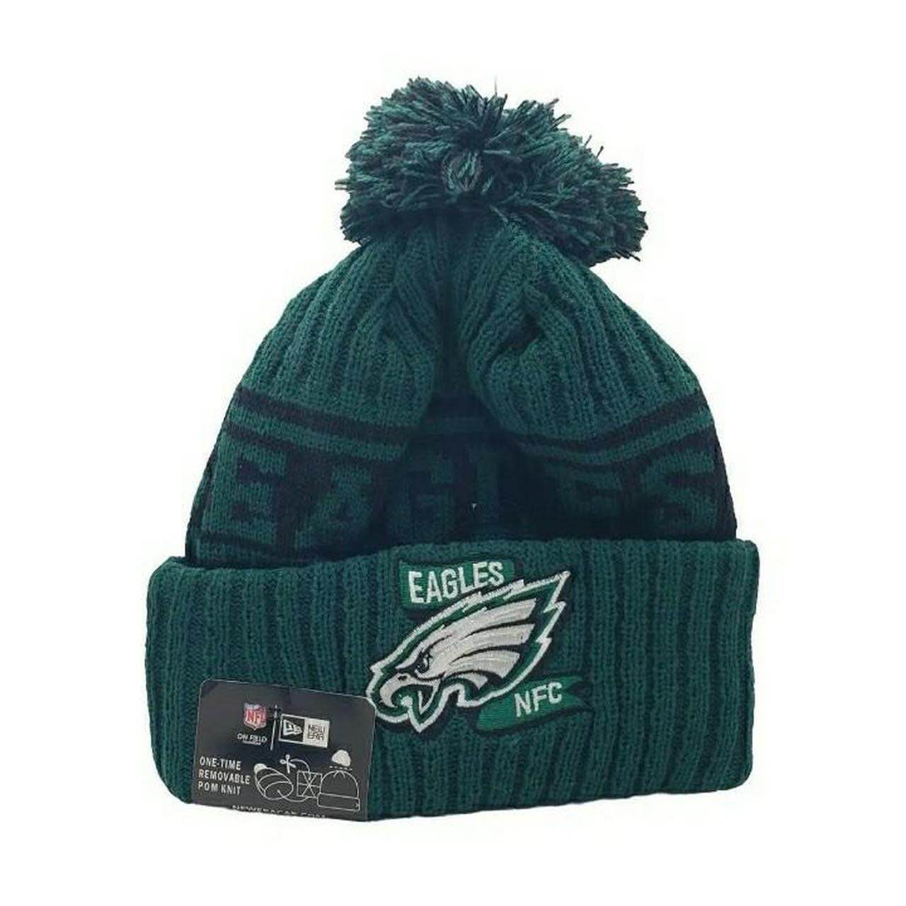 Football Beanie Hat Football Knit Hats Winter Cuffed Stylish Beanie Cap Sport Fans Fashion Toque Cap Phi