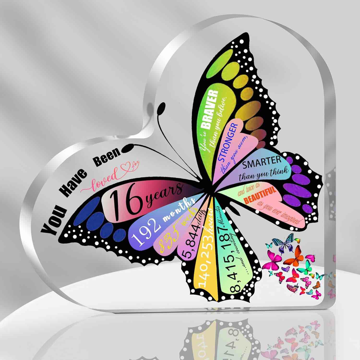 16th Birthday Gifts for Girls Sweet 16th Birthday Decorations, 16 Year Old Birthday Anniversary Desk Decor Acrylic Sign Gifts For Girls Daughter Granddaughter-Keepsake Plaque(16 years)