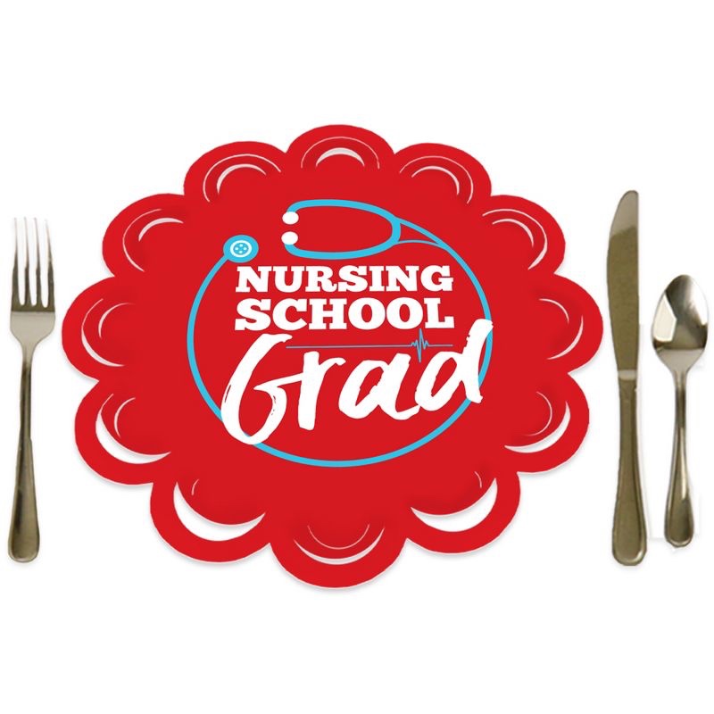 Big Dot of Happiness Nurse Graduation Medical Nursing Graduation Party Round Table Decorations - Paper Chargers - Place Setting For 12