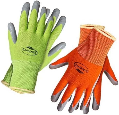 Gardening Gloves for Women. Super grippy Garden Gloves from Breathable Nylon with puncture-resistant nitrile