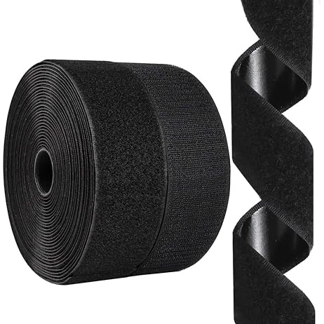Hook and Loop Tape Roll with Heavy Duty Adhesive, 240 in x 1 in, Double Sided Mounting Tape Strips for Fastening or Hanging Items, Substitute Nails and Screws, Suitable for DIY, Handmade Projects