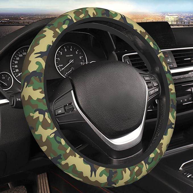 Camo Steering Wheel Cover - Car Accessories for Women/Men (Size May Vary)