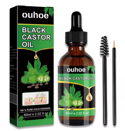 OUHOE Jamaican Black Castor Oil - For Eyelashes, Eyebrows, etc. (2.02 fl oz)