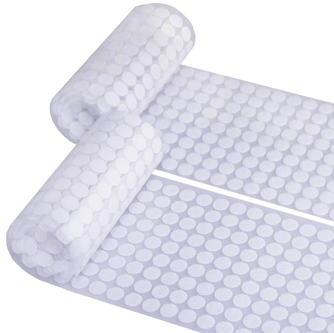 BEADNOVA 500pcs 10mm Sticky Back Coins Hook and Loop Self Adhesive Dots Tapes Waterproof Dot Hook (White)