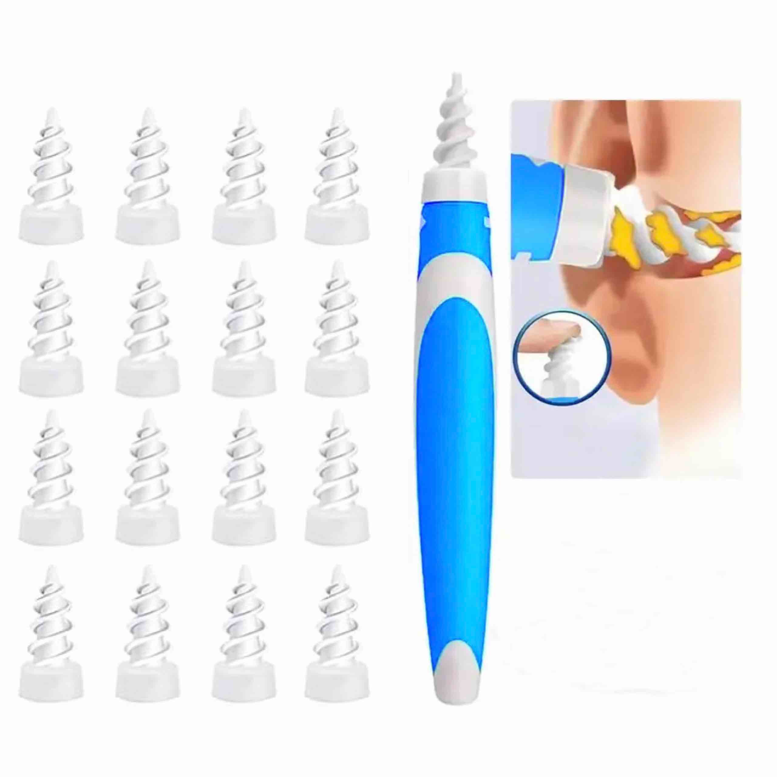 Q-Grips Earwax Remover-Spiral Ear Wax Removal Tool, Reusable Earwax Removal Kit Safe Ear Cleaner with 34 Pcs Soft and Flexible Replacment Heads for Adults and Kids