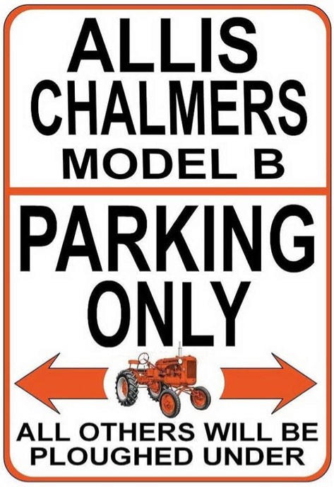Saraheve Allis Chalmers Model B Parking Only Metal Sign 8x12 Inch Notice Classic Tractor Plaque