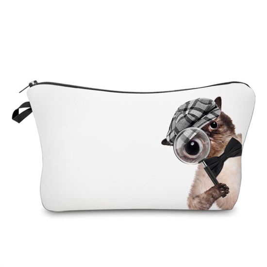 LOOMILOO Small Toiletry Bags for Women, Adorable Roomy Makeup Pouch Travel Water Resistant Cosmetic Purse Accessories Organizer Gift(Cat 55734)