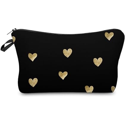 LOOMILOO Small Makeup Bag Heart Printed Cosmetic Bag for Purse Womens Pouch Organizer Bags for A Gift(51356)