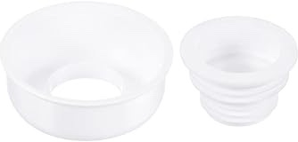 MECCANIXITY Sewer Drain Pipe Sealing Plug Silicone Hose Stopper Gasket Sewer Seal Ring with Decorative Cover for Kitchen Bathroom Laundry, White 1 Set
