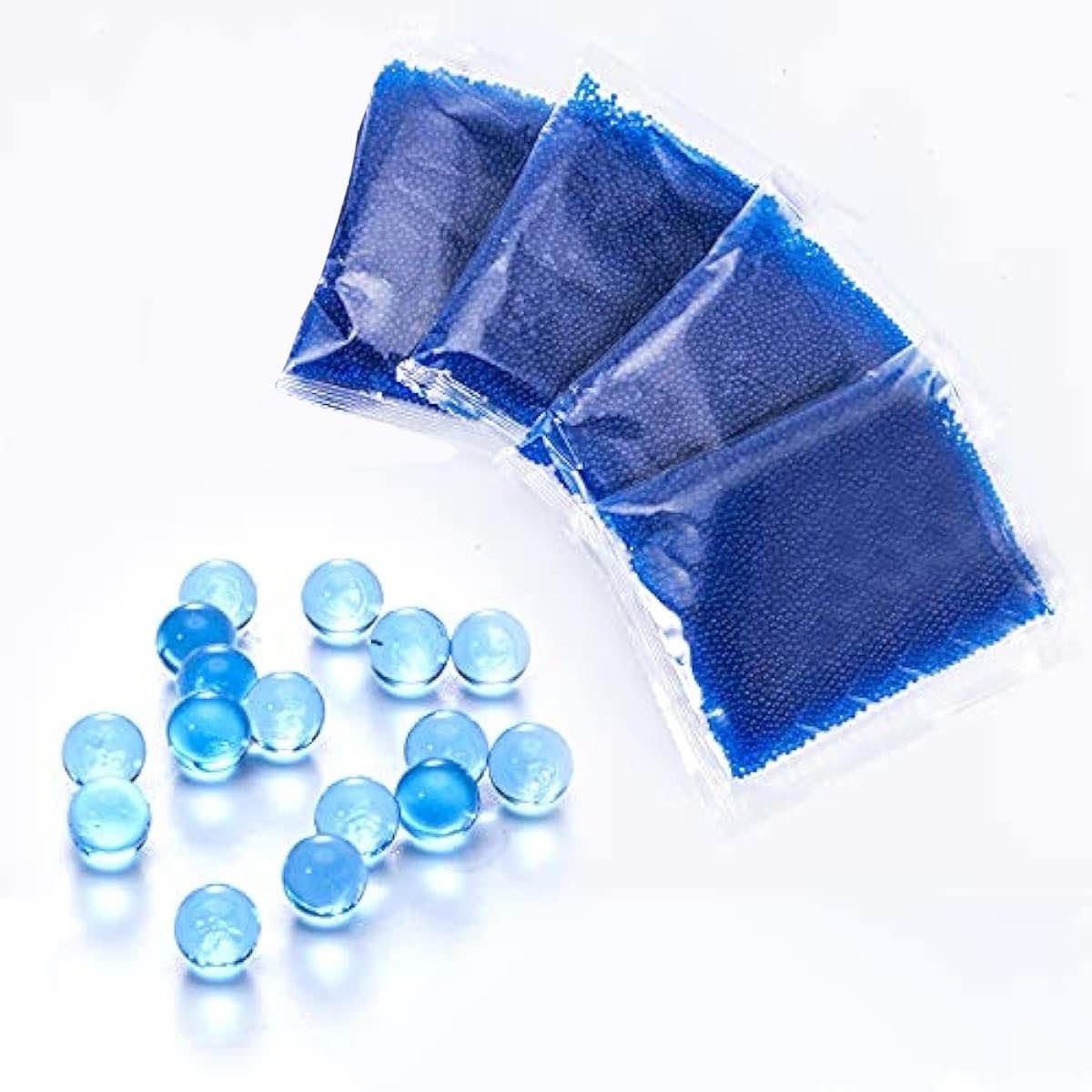 4-Pack Water Ball Beads Refill Ammo — Water Based Gel Balls Bullet, Eco Friendly, Non-Toxic (10,000 Per Pack, 7-8mm) — Color May Vary