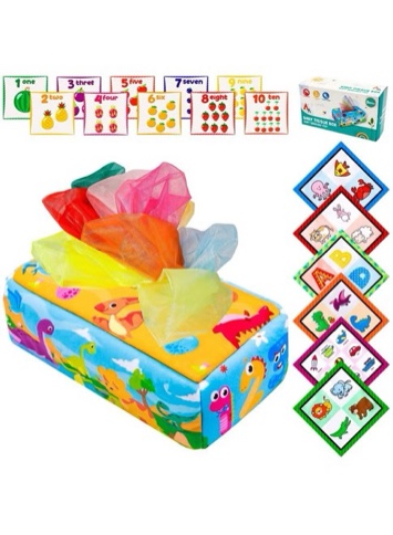 FPVERA Baby Tissue Box Toy - Sensory Toys for Babies 6-12 Months, Toddler — Montessori Toy for Babies - Magical Tissue Box Early Learning Educational Age