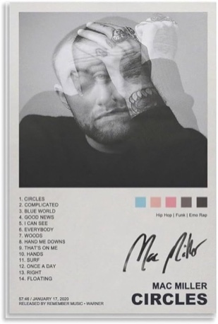 Mac-Miller Circles Tapestry for Home Wall Decoration (30x40 inches)