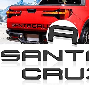 Tailgate Inserts Letters Compatible for 2022 2023 2024 Santa Cruz 3D Raised & Strong Adhesive Decals Letters Rear Emblem Decal Sticker Compatible for Santa Cruz Accessories-Matte Black