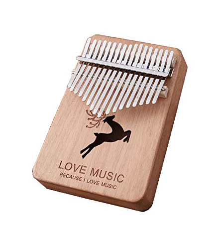 Kalimba - 17 Keys Thumb Piano, Portable Mbira Finger Piano with Tune Hammer and Study Instruction, Sleek Keys and Body, Gift for Kids, Adult and Beginners