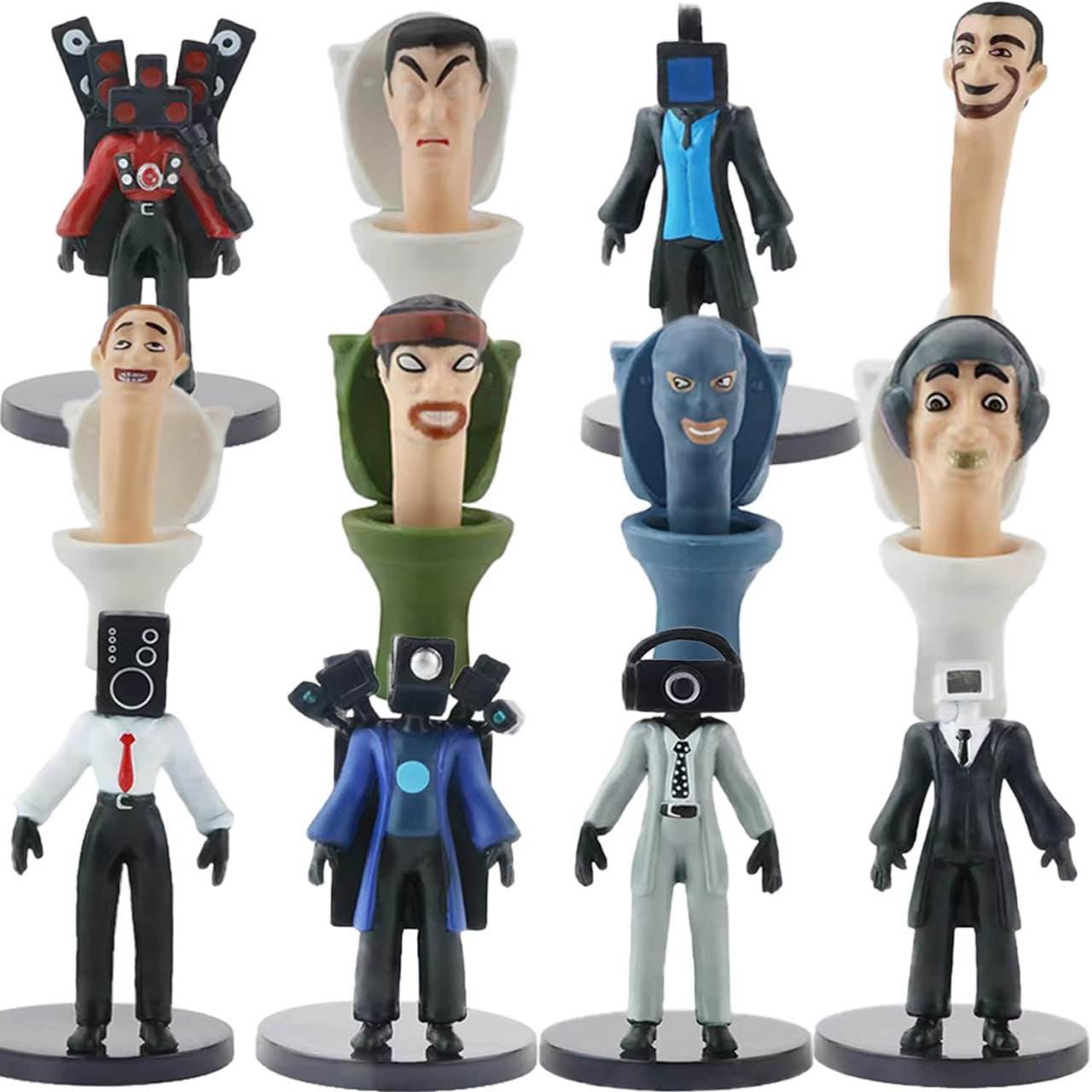 DoeRaa Skibidi Toilet Action Figure Toys Skibbidy Toilet Cameraman, Toilet Toys Titan Speakerman Horror Game Model Building Toy?Creative Animation Toys Suitable for Kids Adults Game Fans.