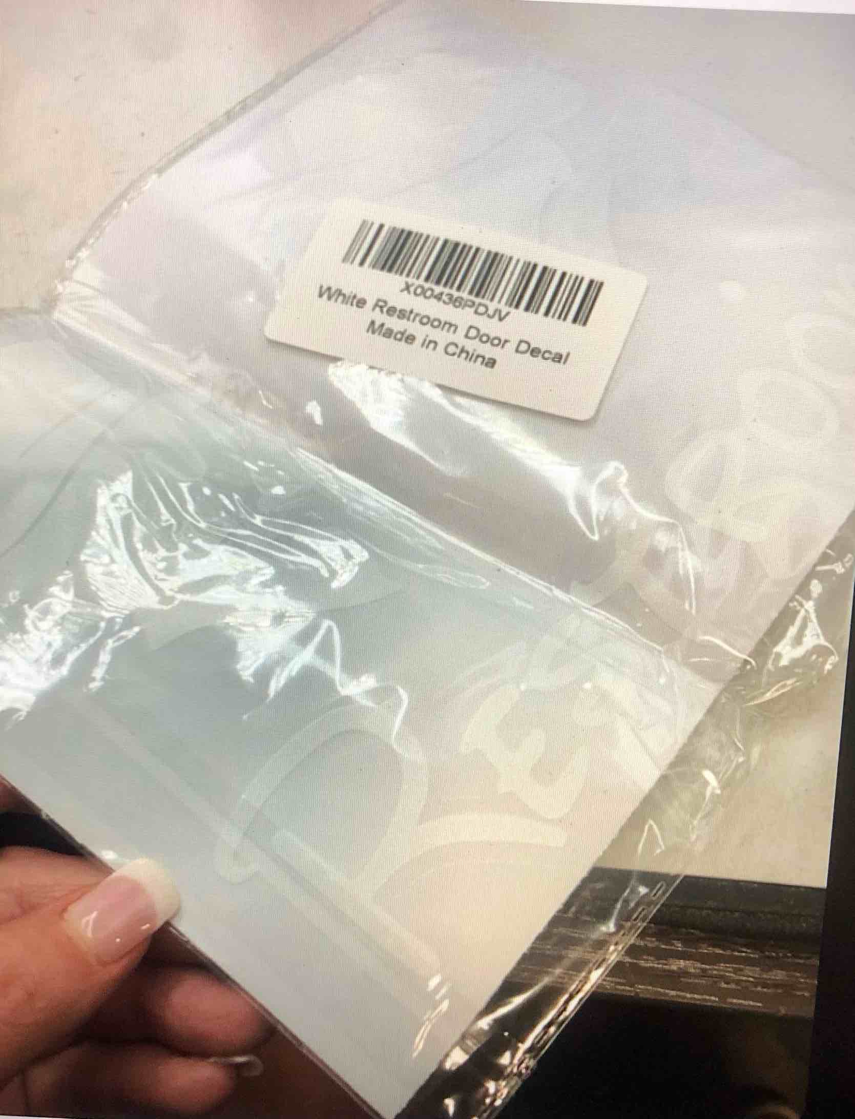 White Restroom Door Decal
