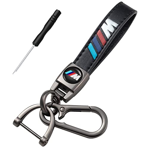 ROGNER Genuine Leather Car Key Chain Metal Car Keyring Keychain Compatible