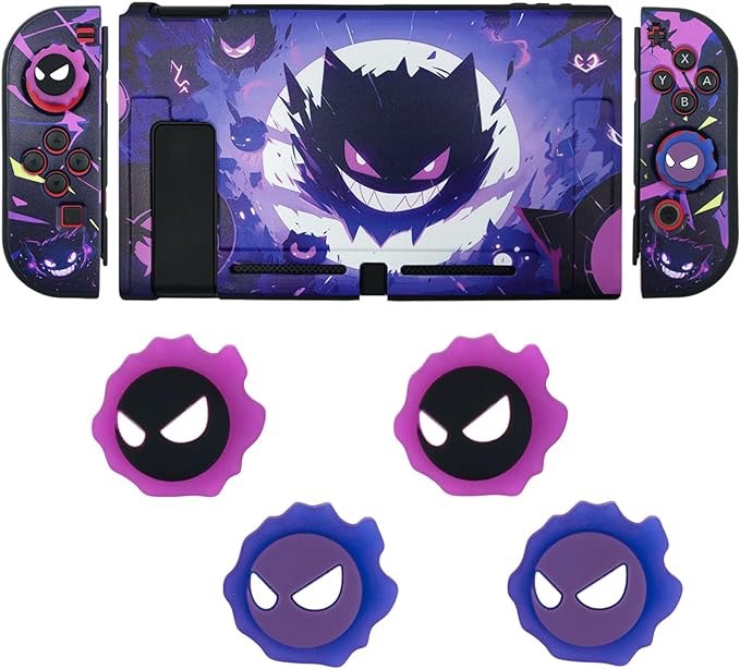 YOTOKAO Switch Thumb Grip Caps and Protective Case for Ghost,Soft Silicone Joystick Cover Compatible with Switch-4PCS,Frosted Feel TPU Case for Switch?Ghost?