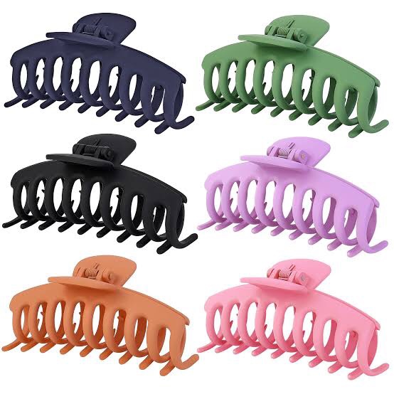 6pcs Big Hair Clips Large Claw Clips for Thick Thin Hair, Hair Accessories for Women, Strong Hold Nonslip Matte Hair Clasp Clip, 90s Styling Hair Claws 4.33inch (6) Colors)