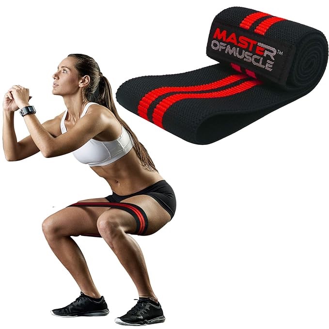 Master of Muscle Hip Resistance Band – Heavy Fabric Hip Bands for Glute & Legs Activation Before Squat & Deadlifts – Grippy Non-Slip Heavy Duty Cloth for Best Booty, Hip and Butt Workout Exercise