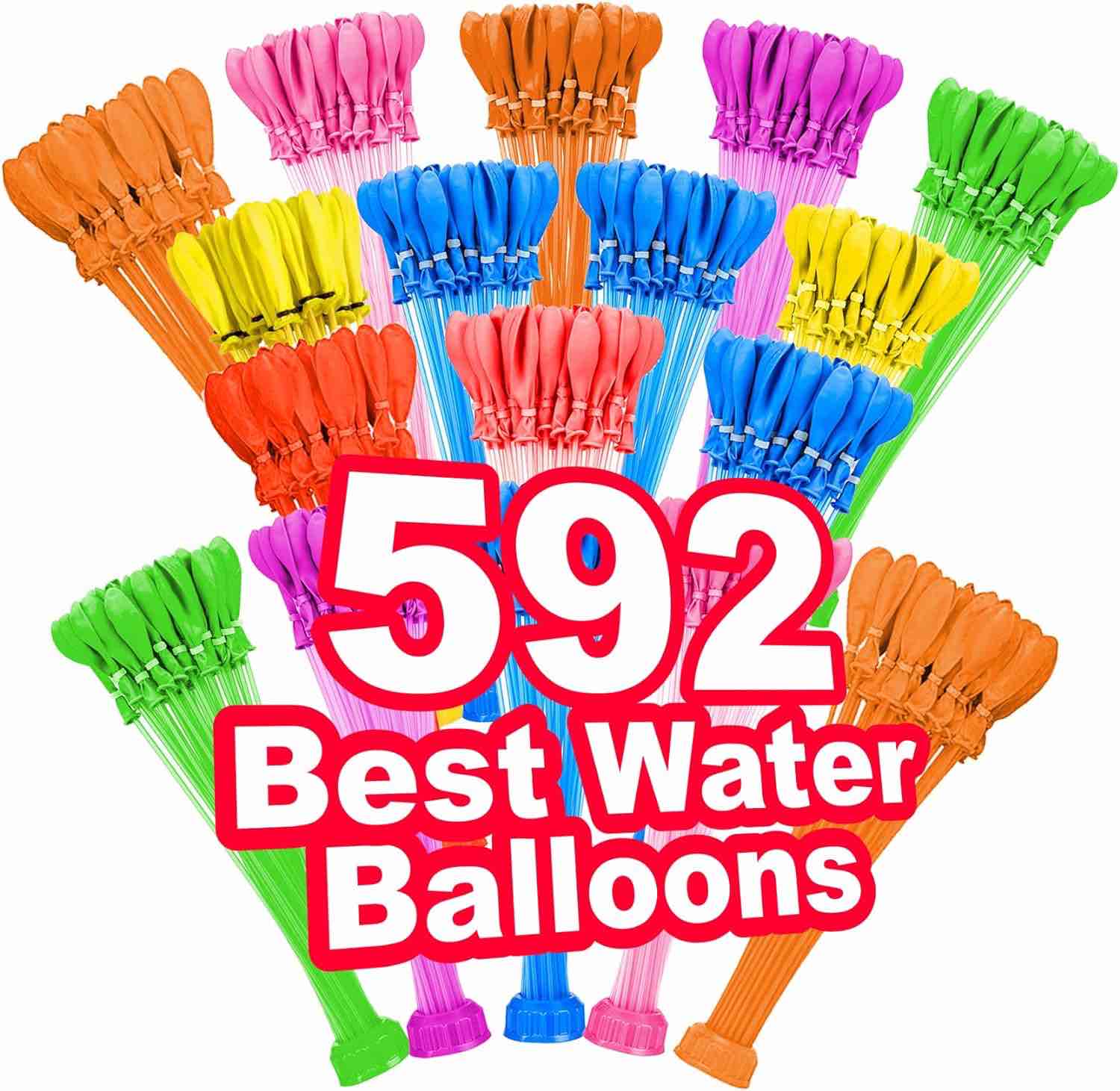 Water Balloons With 592 balloon Easy Quick Start Splash Party in a minute with Kids and Adults Water Bomb (Multicolored51233)