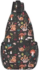 LVGOOKI Magic Wild Mushroom Shrooms Sling Bag,Multipurpose Crossbody Shoulder Bags Travel Hiking Chest Backpack for Women Men