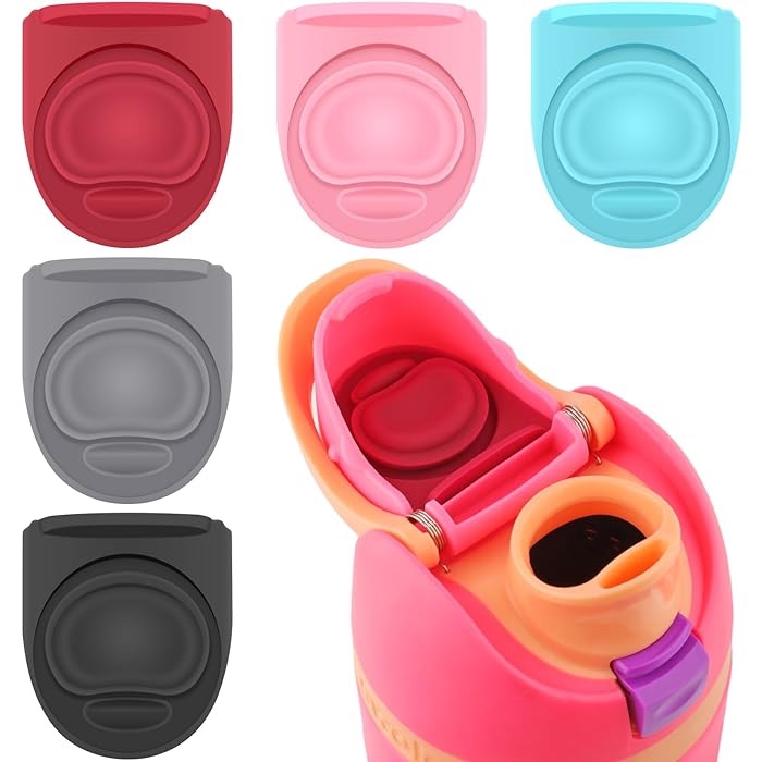 5 Pcs Replacement Stopper for Owala Free Sip 19/24/32/40 Ounce, Silicone Anti-Spill Lid Stopper Compatible with Owala Freesip 4.7