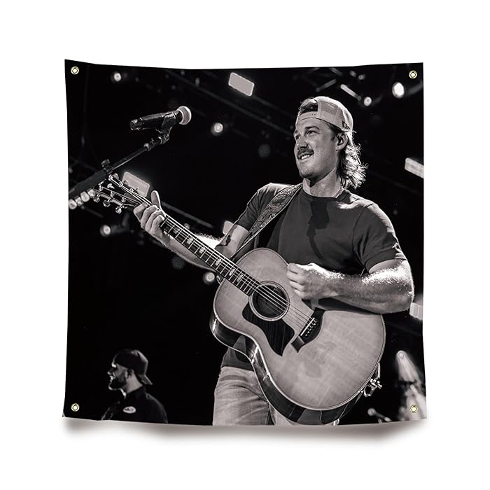 bnuaombnuaom Morgan Tapestry Concert Best Tour Morgan Tapestry 3.6x3.6 Ft Funny Tapestry Wall Handing Singer Art Home Decor Tapestry for College Dorm Bedroom Living Room Home Decorations